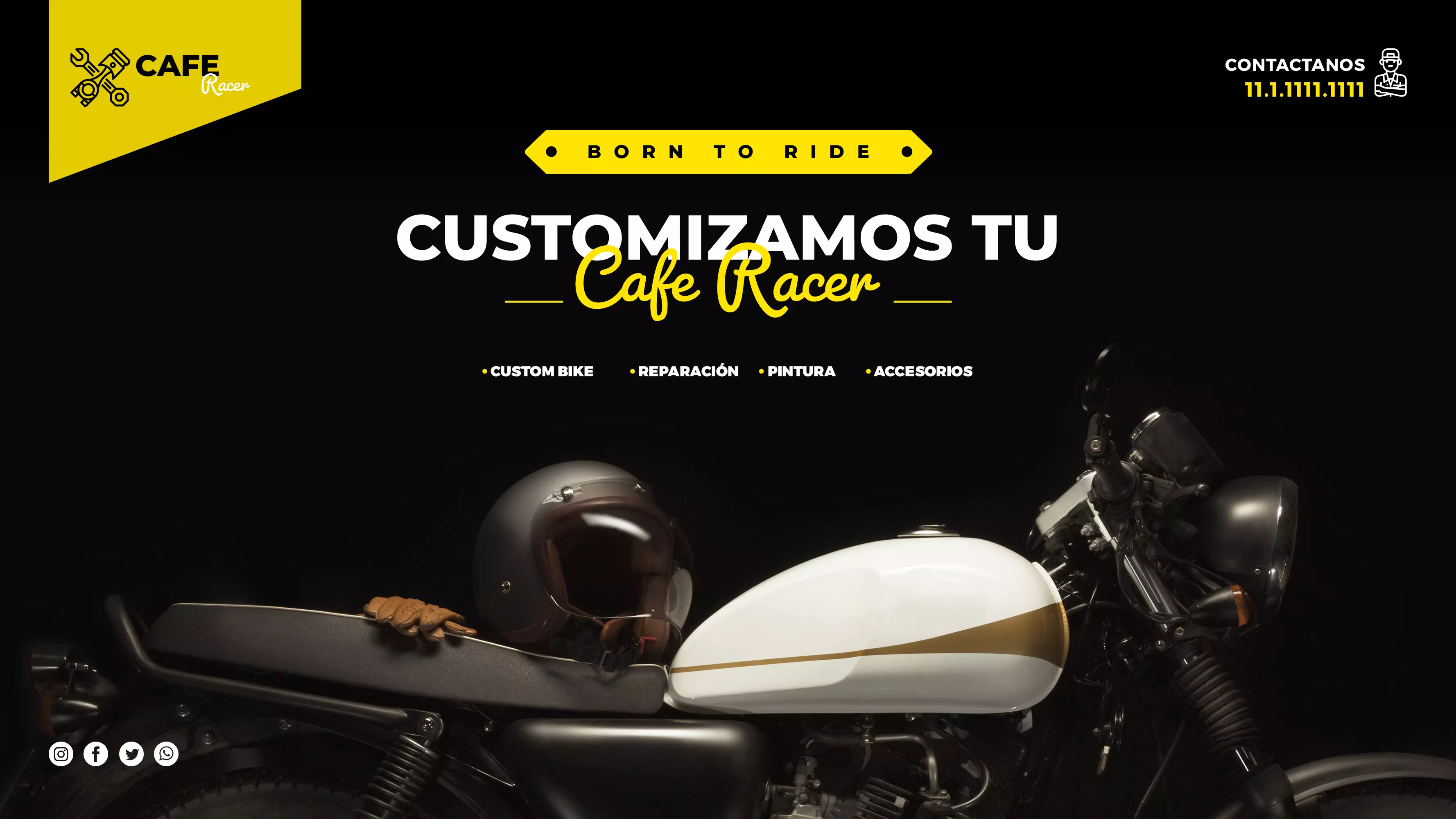 Hero customización de motocicletas para el articulo de como que es crear un hero para tu página web