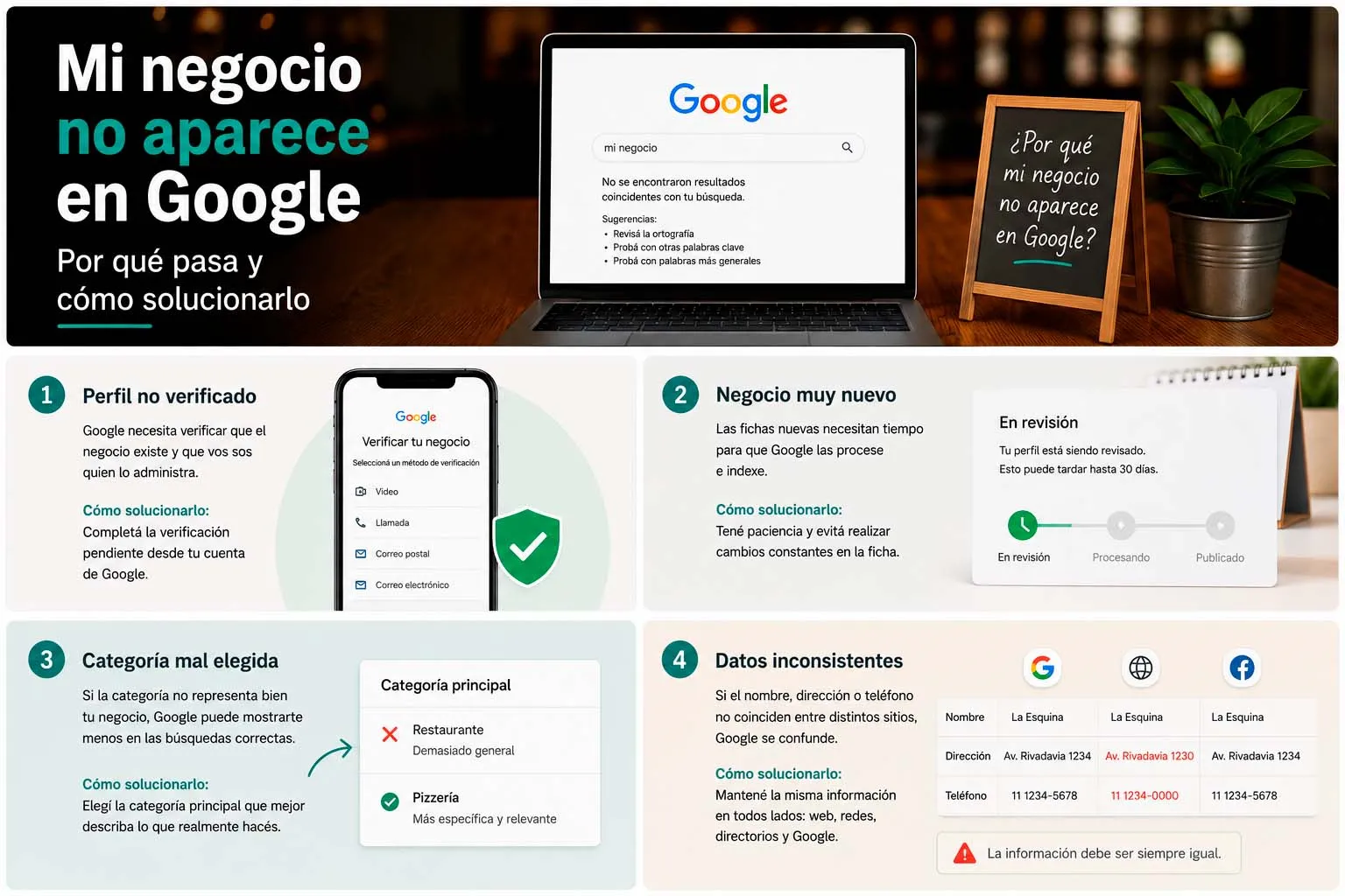 Diagnóstico para saber por qué un negocio no aparece en Google y qué revisar