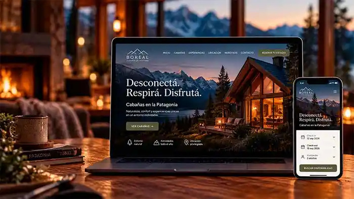 card website para negocios de hospedaje y turismo